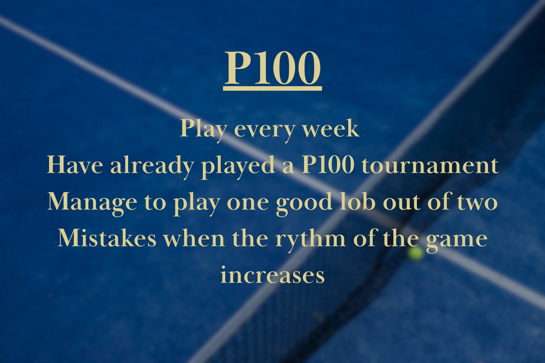 P100: 10 lessons 60min