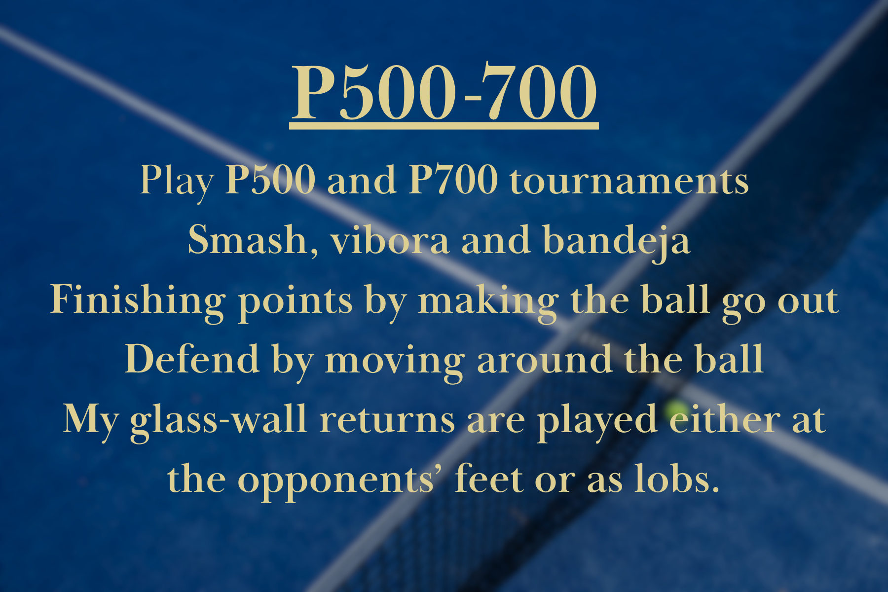 P500/700: 10 lessons 90min