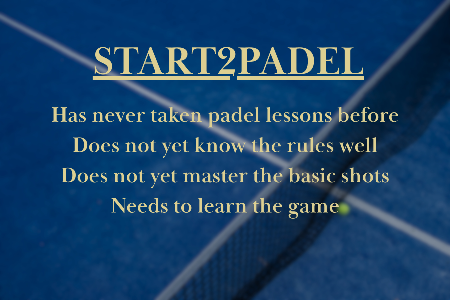 Start2Padel: 10 lessons 90min